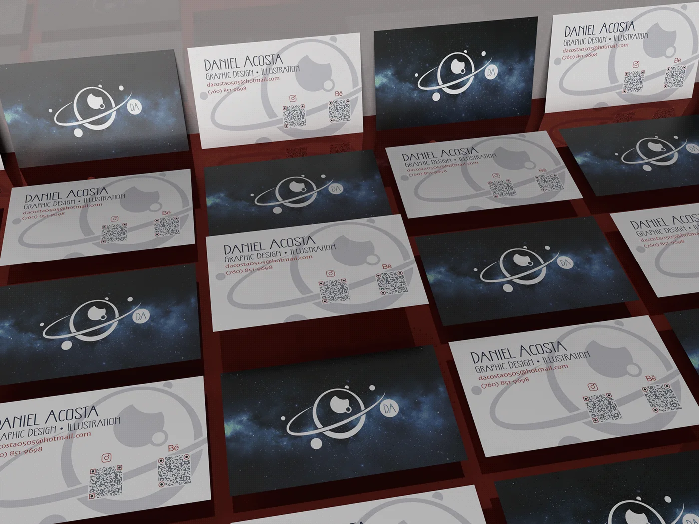 Daniel Acosta business card system mockup
