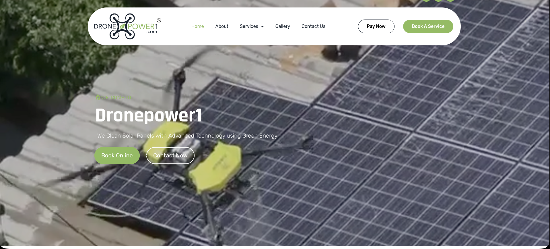 Old DronePower1 homepage on a WordPress template